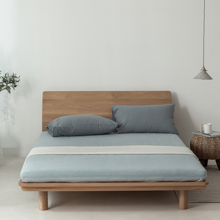 91家纺网 家纺一手货源 找家纺 棉邦 2020新款全棉色织水洗棉四件套日式简约系列 小蓝格