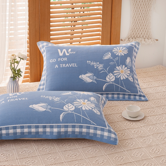 91家纺网 家纺一手货源 找家纺 朴尔 2020新款三层纱布枕巾 爱丽丝-兰