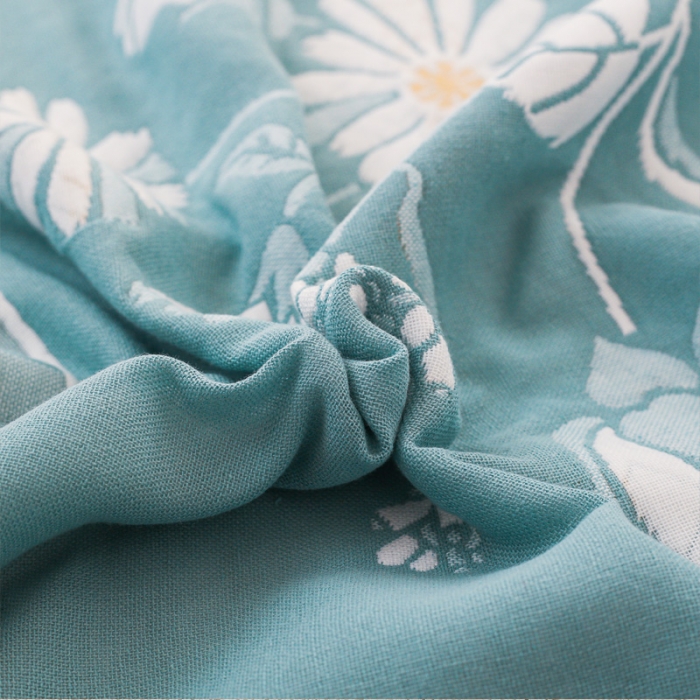 91家纺网 家纺一手货源 找家纺 朴尔 2020新款三层纱布枕巾 爱丽丝-绿