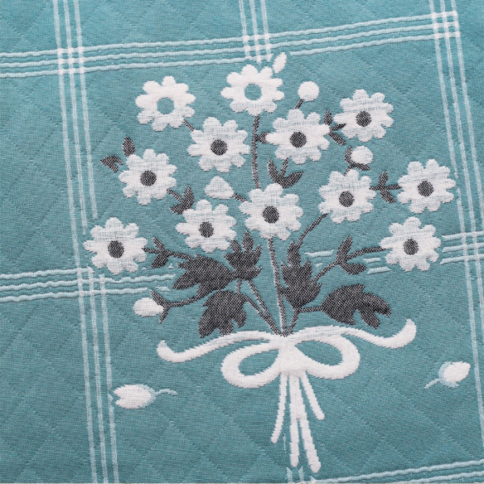 91家纺网 家纺一手货源 找家纺 朴尔 2020新款三层纱布枕巾 手捧花-绿