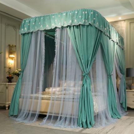 91家纺网 家纺一手货源 找家纺 （总）都市缘 2021新款方顶双层导轨床幔蚊帐-A902