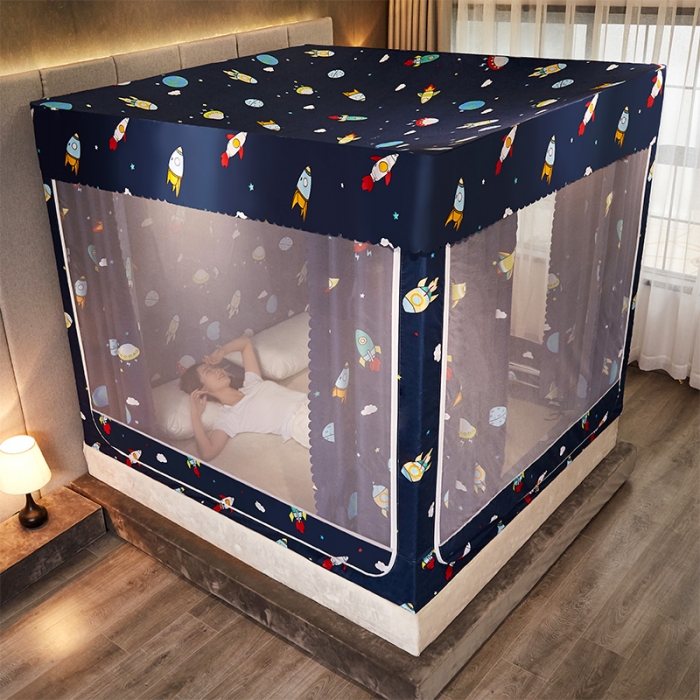 91家纺网 家纺一手货源 找家纺 迪凡保罗 2021新款5837-1遮光防蚊坐床蚊帐 太空飞船