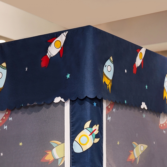 91家纺网 家纺一手货源 找家纺 迪凡保罗 2021新款5837-1遮光防蚊坐床蚊帐 太空飞船