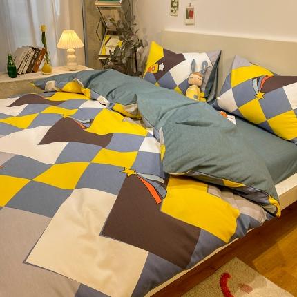 91家纺网 家纺一手货源 找家纺 （总）琪格格 2022新款全棉加厚磨毛四件套