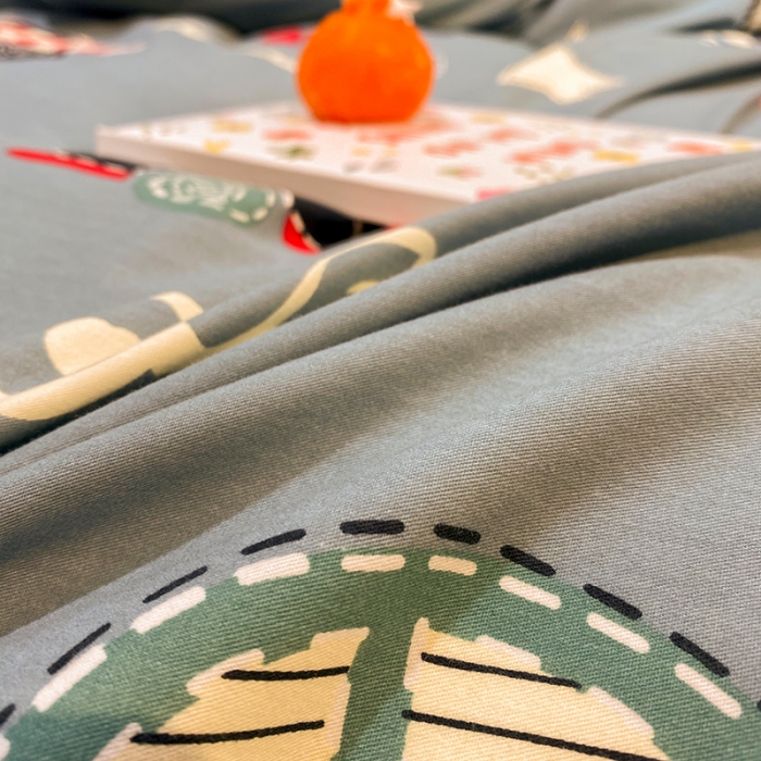 91家纺网 家纺一手货源 找家纺 琪格格 2022新款全棉加厚磨毛四件套 汽车总动员