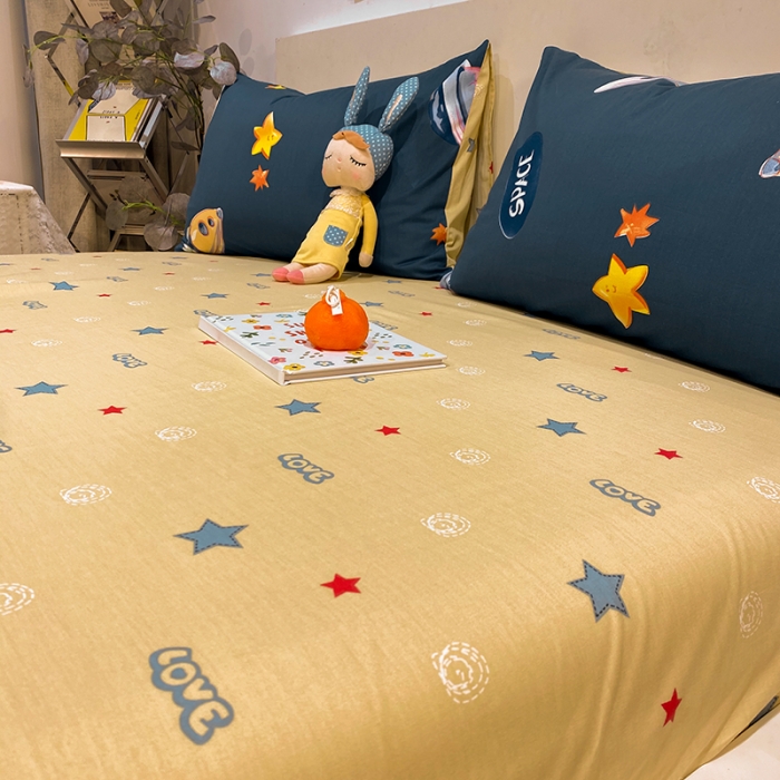 91家纺网 家纺一手货源 找家纺 琪格格 2022新款全棉加厚磨毛四件套 星际旅行