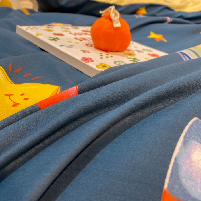 91家纺网 家纺一手货源 找家纺 琪格格 2022新款全棉加厚磨毛四件套 星际旅行