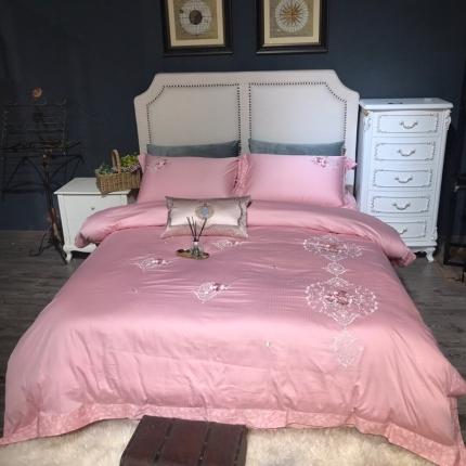 91家纺网 家纺一手货源 找家纺 玖玖爱 2020新款100支提加印绣花系四件套 密西西里玉色