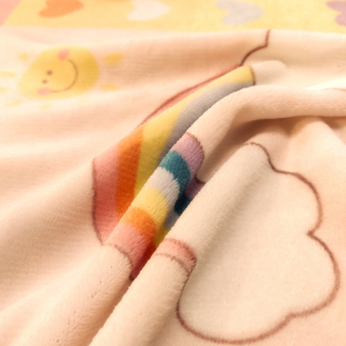 91家纺网 家纺一手货源 找家纺 琪格格 2020新款工艺款牛奶绒单品床单 彩虹梦