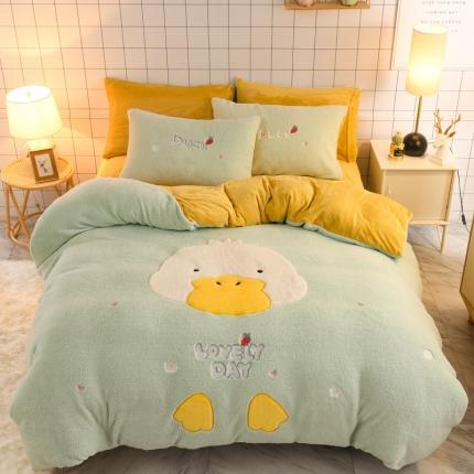 91家纺网 家纺一手货源 找家纺 （总）朗莎家纺 2020新款羊羔绒法兰绒四件套