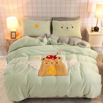 91家纺网 家纺一手货源 找家纺 （总）朗莎家纺 2020新款羊羔绒法兰绒四件套