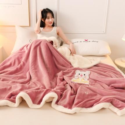 91家纺网 家纺一手货源 找家纺 （总）朗莎家纺 2020新款羊羔绒+牛奶绒毛毯