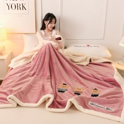 91家纺网 家纺一手货源 找家纺 （总）朗莎家纺 2020新款羊羔绒+牛奶绒毛毯