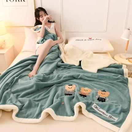 91家纺网 家纺一手货源 找家纺 （总）朗莎家纺 2020新款羊羔绒+牛奶绒毛毯