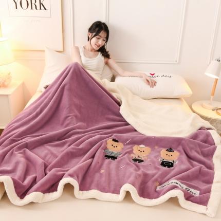 91家纺网 家纺一手货源 找家纺 （总）朗莎家纺 2020新款羊羔绒+牛奶绒毛毯