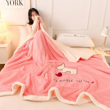 91家纺网 家纺一手货源 找家纺 （总）朗莎家纺 2020新款羊羔绒+牛奶绒毛毯