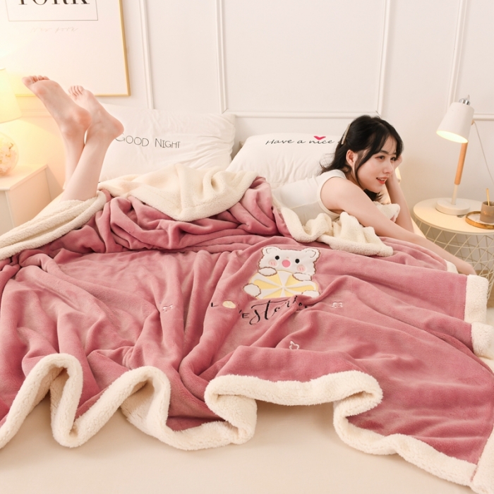 91家纺网 家纺一手货源 找家纺 （总）朗莎家纺 2020新款羊羔绒+牛奶绒毛毯