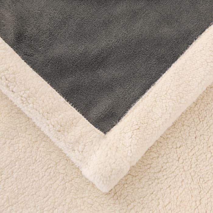 91家纺网 家纺一手货源 找家纺 朗莎家纺 2020新款羊羔绒+牛奶绒毛毯 柠檬熊-灰