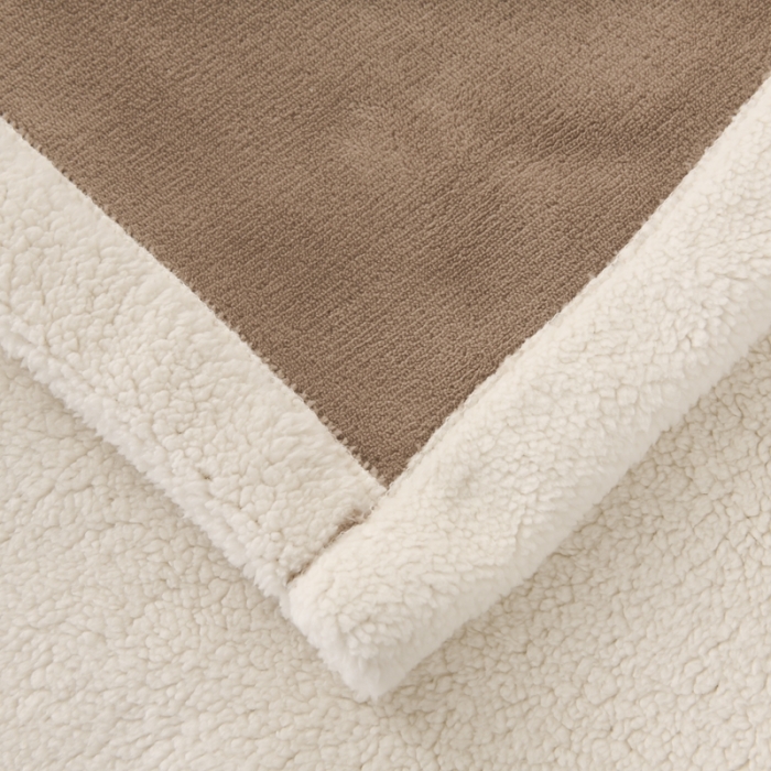 91家纺网 家纺一手货源 找家纺 朗莎家纺 2020新款羊羔绒+牛奶绒毛毯 柠檬熊-卡其