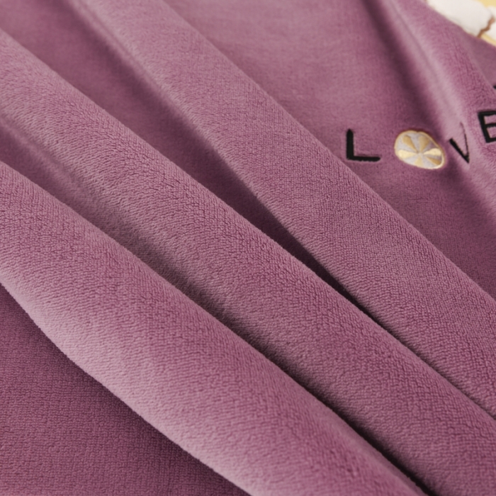 91家纺网 家纺一手货源 找家纺 朗莎家纺 2020新款羊羔绒+牛奶绒毛毯 柠檬熊-紫