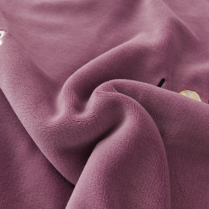 91家纺网 家纺一手货源 找家纺 朗莎家纺 2020新款羊羔绒+牛奶绒毛毯 三只小熊-紫