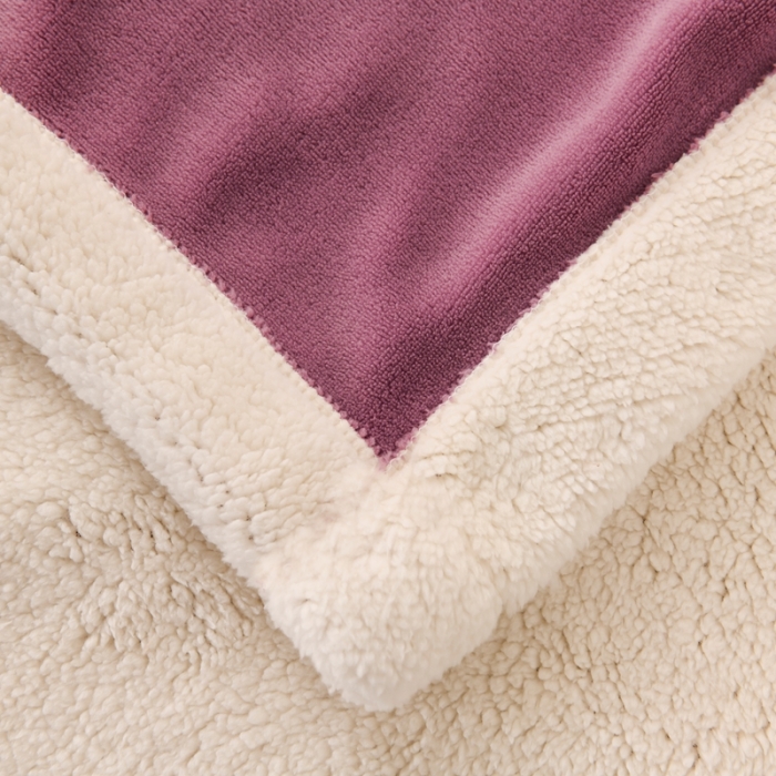 91家纺网 家纺一手货源 找家纺 朗莎家纺 2020新款羊羔绒+牛奶绒毛毯 三只小熊-紫