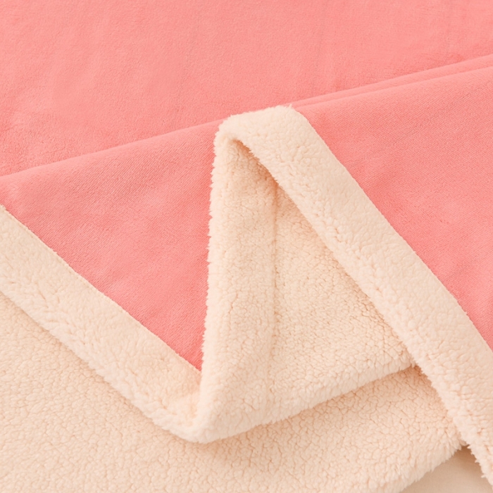 91家纺网 家纺一手货源 找家纺 朗莎家纺 2020新款羊羔绒+牛奶绒毛毯 神奇狗-粉