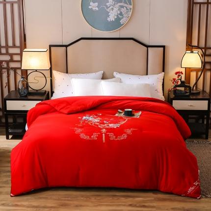 91家纺网 家纺一手货源 找家纺 （总）金同成家纺2025新款花好月圆全棉婚庆蚕丝被春秋被冬被