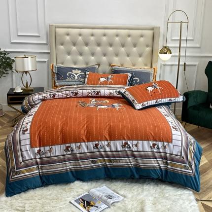 91家纺网 家纺一手货源 找家纺 博纳 2020新款数码印花宝宝绒牛奶绒四件套 爱玛