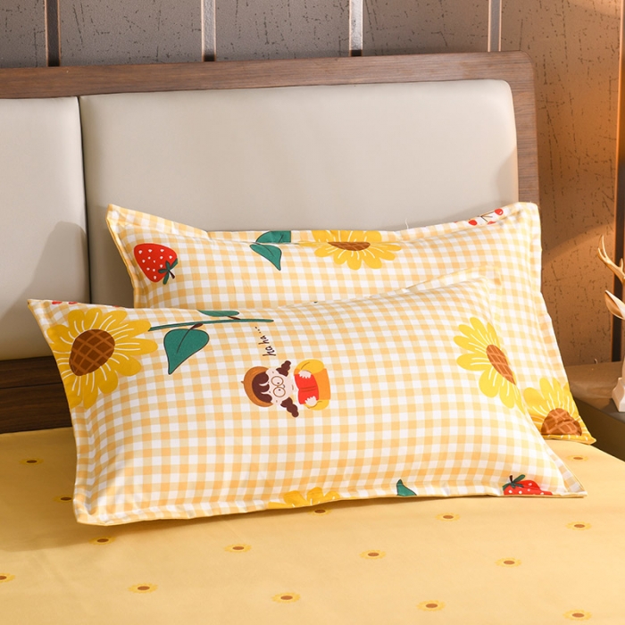 91家纺网 家纺一手货源 找家纺 赫然130g生态长绒棉贡棉植物羊绒加厚斜纹磨毛四件套向阳花开