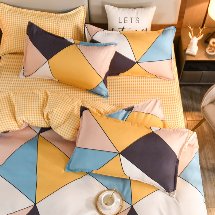 91家纺网 家纺一手货源 找家纺 赫然 130g生态长绒棉贡棉植物羊绒加厚斜纹磨毛四件套休斯顿