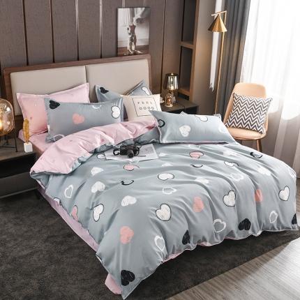 91家纺网 家纺一手货源 找家纺 赫然家纺 新款斜纹磨毛单品被套 心动连连