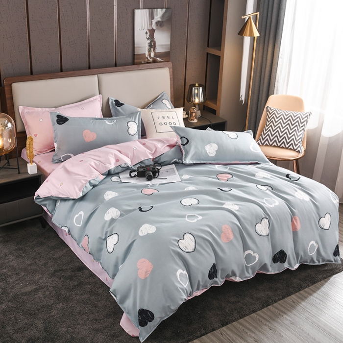 91家纺网 家纺一手货源 找家纺 赫然家纺 新款斜纹磨毛单品被套 心动连连