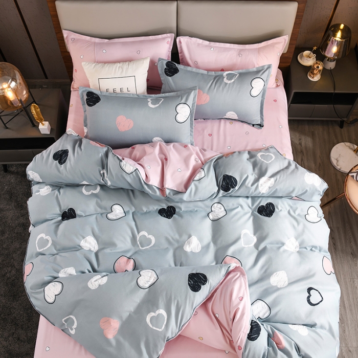 91家纺网 家纺一手货源 找家纺 赫然家纺 新款斜纹磨毛单品被套 心动连连