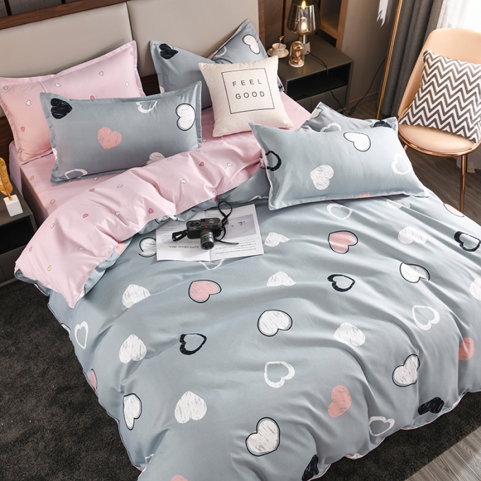 91家纺网 家纺一手货源 找家纺 赫然家纺 新款斜纹磨毛单品被套 心动连连