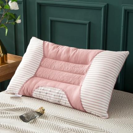 全棉枕芯磁疗决明子枕荞麦保健枕头负离子羽丝绒定型枕 粉色