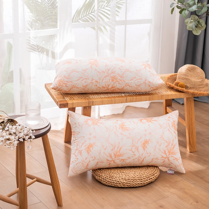 91家纺网 家纺一手货源 找家纺 新丽佳 赠品网销赠品枕芯舒适枕头青花瓷系列 凤尾花黄色