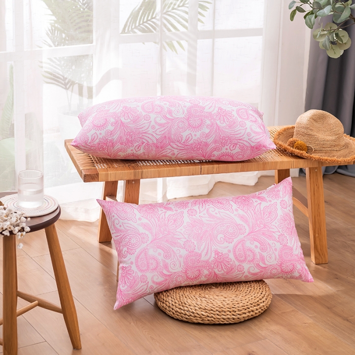 91家纺网 家纺一手货源 找家纺 新丽佳 赠品网销赠品枕芯舒适枕头青花瓷系列 凤尾花粉色