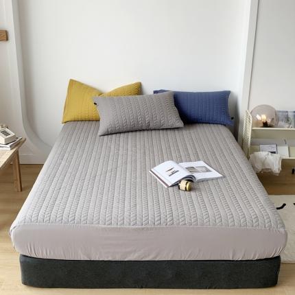 纯棉水洗棉加厚夹棉床笠三件套榻榻米双面两用枕套秋冬床垫保护套