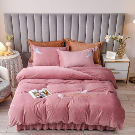 91家纺网 家纺一手货源 找家纺 （总）金米诺 2020新款宝宝绒绣花四件套