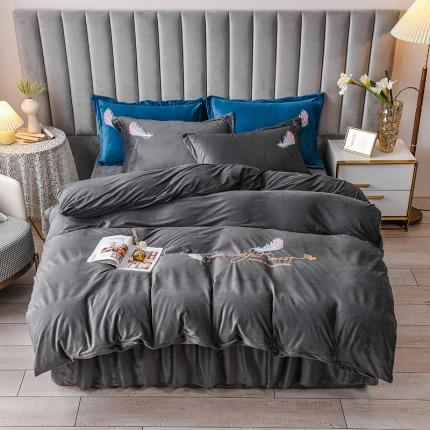 91家纺网 家纺一手货源 找家纺 （总）金米诺 2020新款宝宝绒绣花四件套