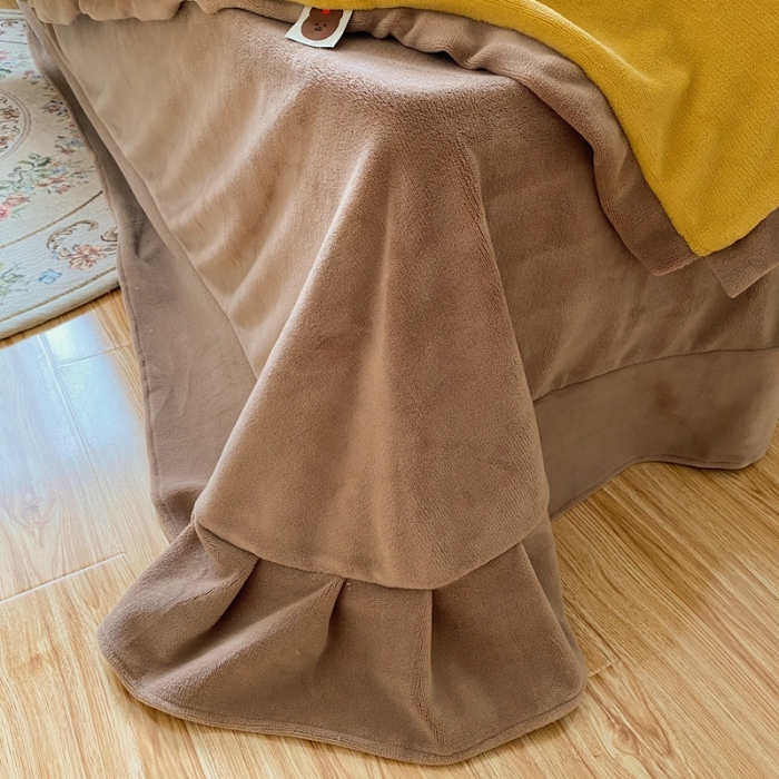 91家纺网 家纺一手货源 找家纺 星期八2020新款230g双面小熊系列牛奶绒四件套 三只熊黄