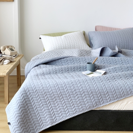 91家纺网 家纺一手货源 找家纺 纯棉水洗棉床单床盖三件套榻榻米全棉防滑垫绗缝盖毯被子四季可用