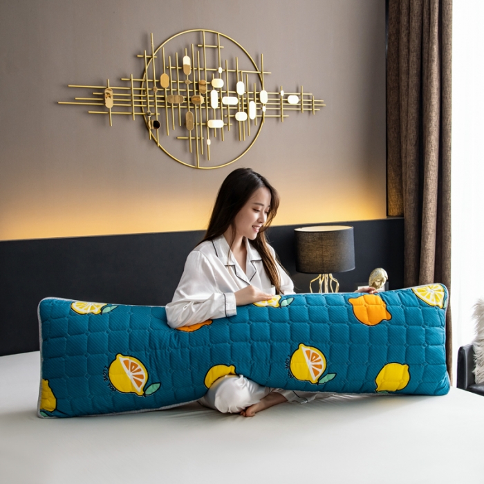 91家纺网 家纺一手货源 找家纺 圣比熊 防水枕套一对装双人枕套长枕套枕头套枕芯套翠绿色柠檬