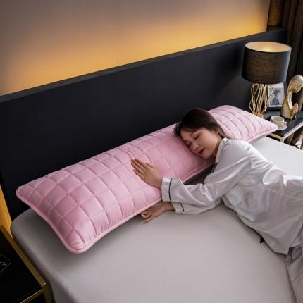 91家纺网 家纺一手货源 找家纺 圣比熊 防水枕套一对装双人枕套长枕套枕头套枕芯套粉红色樱花粉