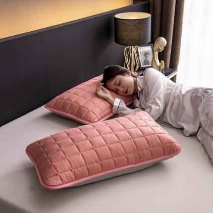 91家纺网 家纺一手货源 找家纺 圣比熊 防水枕套一对装双人枕套长枕套枕头套枕芯套红豆莎