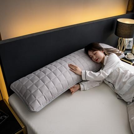 91家纺网 家纺一手货源 找家纺 圣比熊 防水枕套一对装双人枕套长枕套枕头套枕芯套灰色-绅士灰