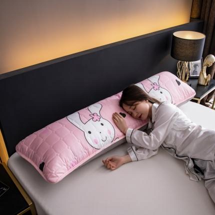 91家纺网 家纺一手货源 找家纺 圣比熊 防水枕套一对装双人枕套长枕套枕头套枕芯套可爱兔