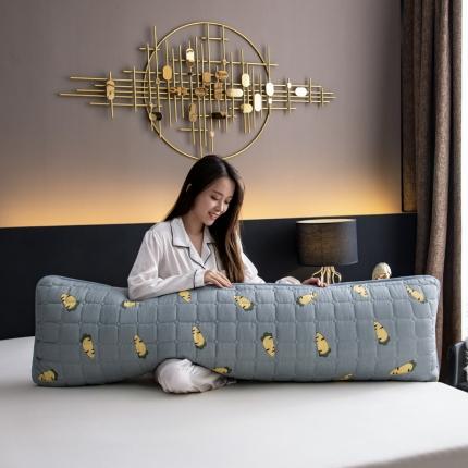 91家纺网 家纺一手货源 找家纺 圣比熊 防水枕套一对装双人枕套长枕套枕头套枕芯套萝卜-灰