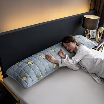 91家纺网 家纺一手货源 找家纺 圣比熊 防水枕套一对装双人枕套长枕套枕头套枕芯套萝卜-灰